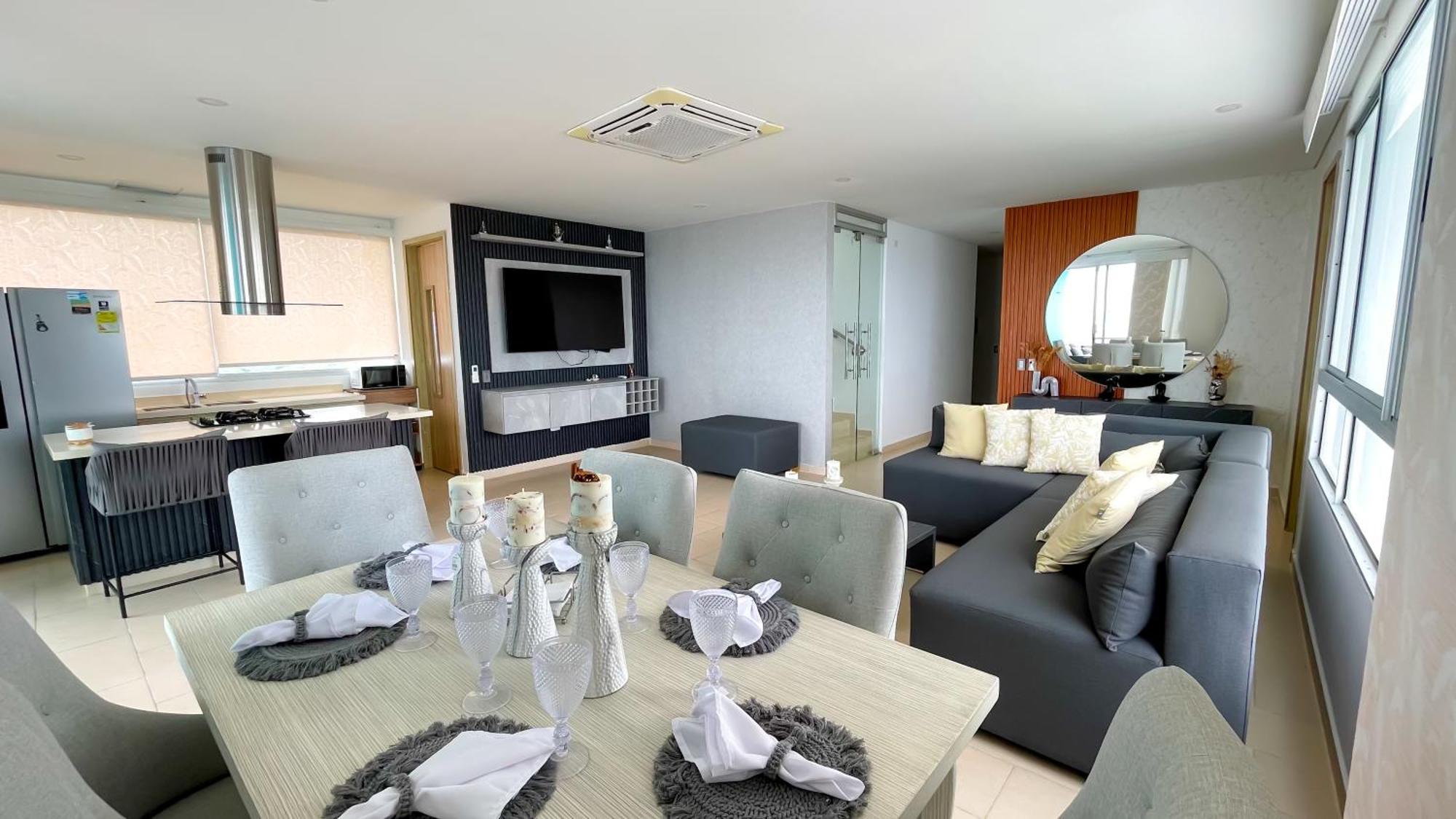 Magico Penthouse Duplex Frente Al Mar 3 Habs Fb112 Apartamento *